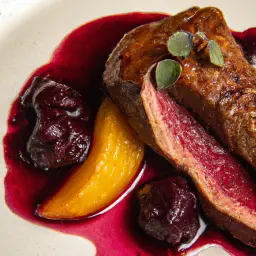 Hirschbraten mit Preiselbeeren